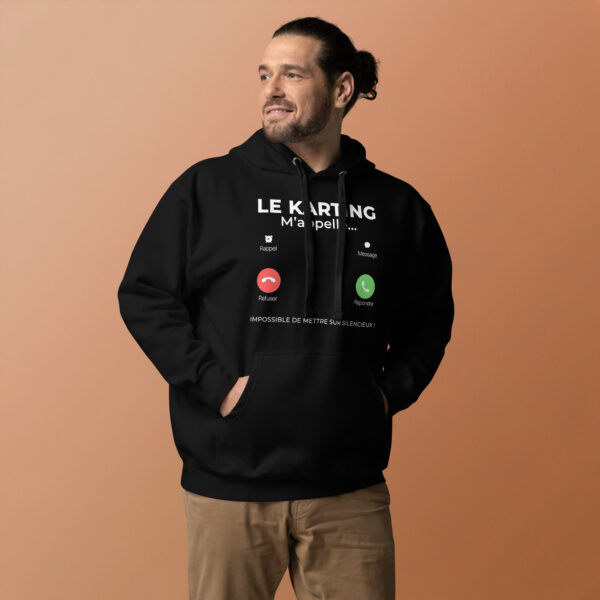 Hoodie Sweat à Capuche unisexe Le Karting m’appelle – Impossible de mettre sur silencieux ! – Image 3