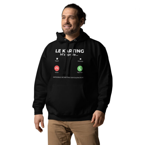 Hoodie Sweat à Capuche unisexe Le Karting m’appelle – Impossible de mettre sur silencieux ! – Image 2