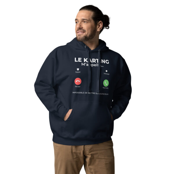 Hoodie Sweat à Capuche unisexe Le Karting m’appelle – Impossible de mettre sur silencieux ! – Image 4