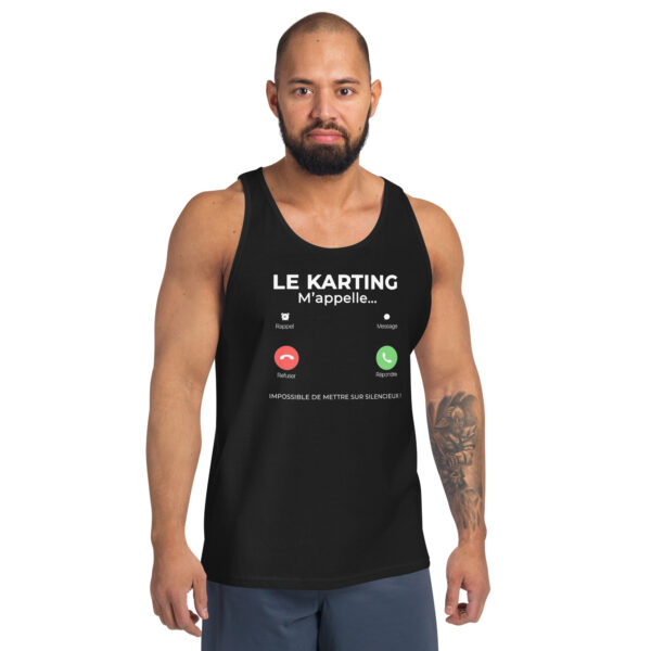 Débardeur unisexe Le Karting m’appelle – Impossible de mettre sur silencieux ! – Image 3