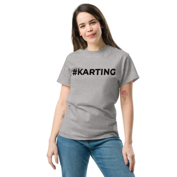 T-shirt unisexe #Karting – Blanc ou Gris clair – Image 2