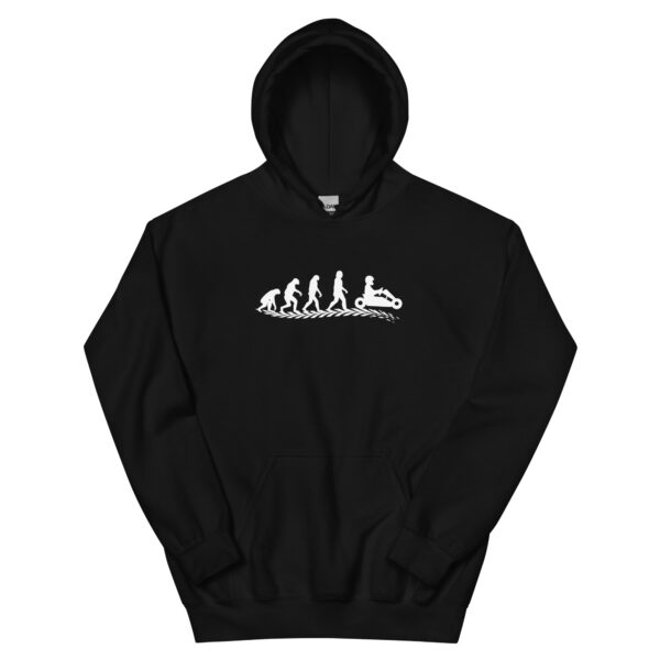 Hoodie unisexe Évolution de l’homme – Vers le karting – Image 3