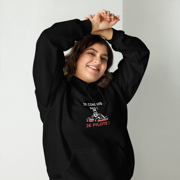 Hoodie unisexe Je conduis pas ! Je pilote ! – Image 2