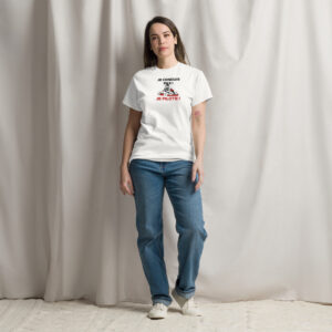 T-shirt unisexe blanc Je conduis pas je pilote