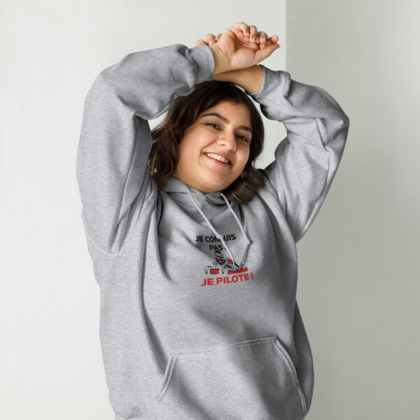Sweat à capuche unisexe Je conduis pas ! Je pilote ! – Image 4