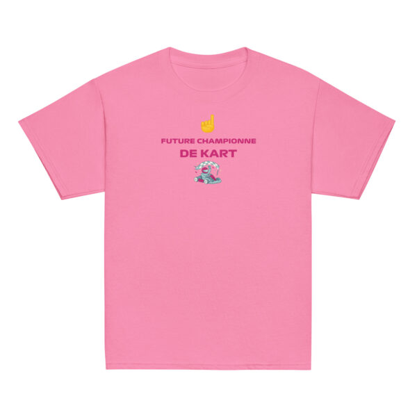 T-shirt fille Future Championne de Kart – Texte rose – Image 6