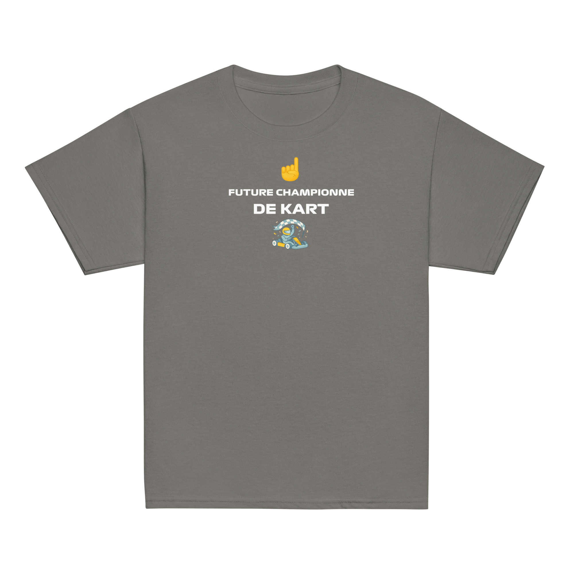 T-shirt fille Future Championne de Kart – Texte blanc – Image 4