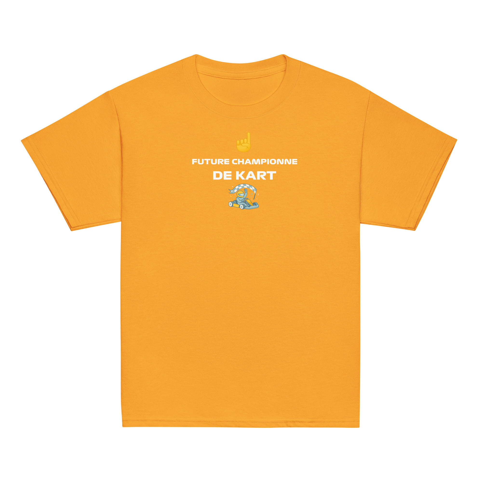 T-shirt fille Future Championne de Kart – Texte blanc – Image 6