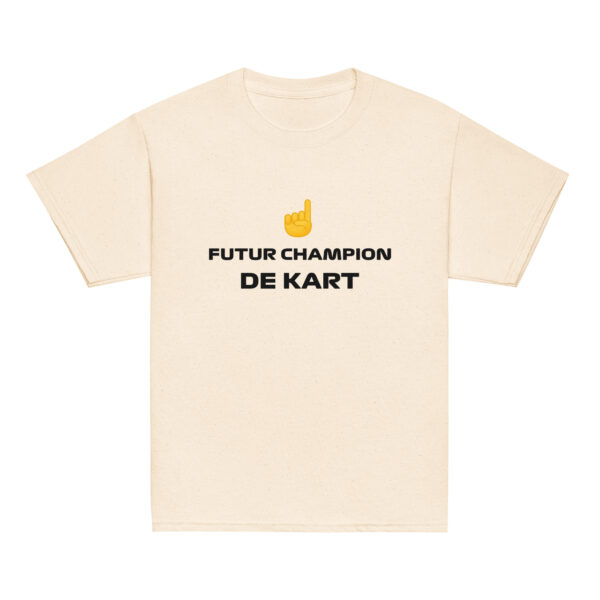 T-shirt enfant Future Champion de Kart – Blanc, beige, gris – Image 2