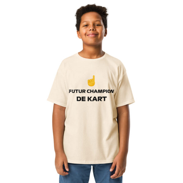 T-shirt enfant Future Champion de Kart – Blanc, beige, gris – Image 6