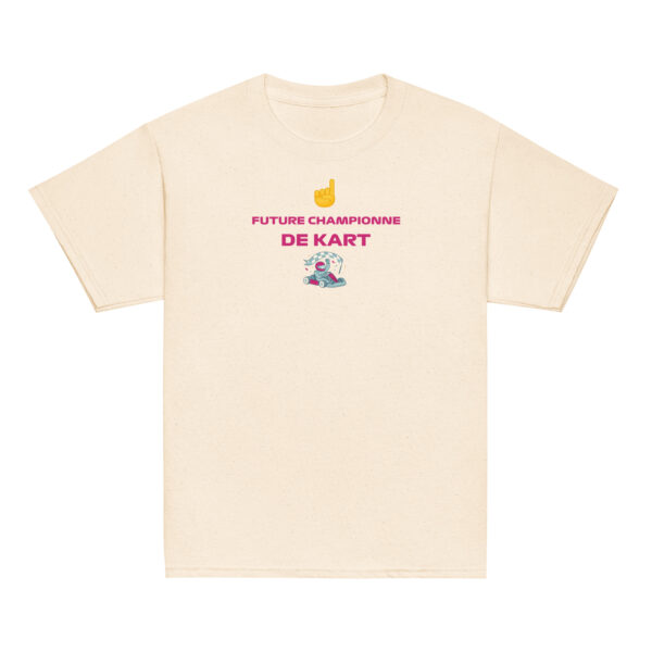 T-shirt fille Future Championne de Kart – Texte rose – Image 9