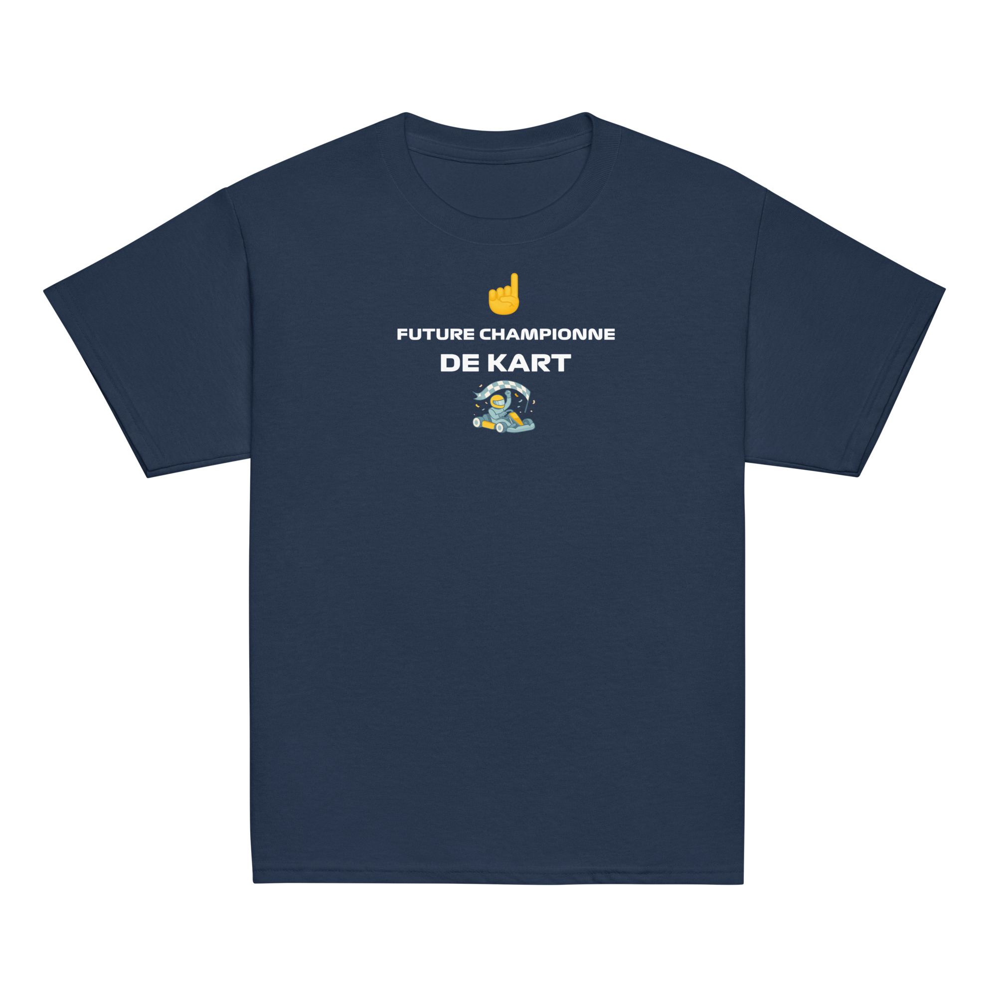 T-shirt fille Future Championne de Kart – Texte blanc