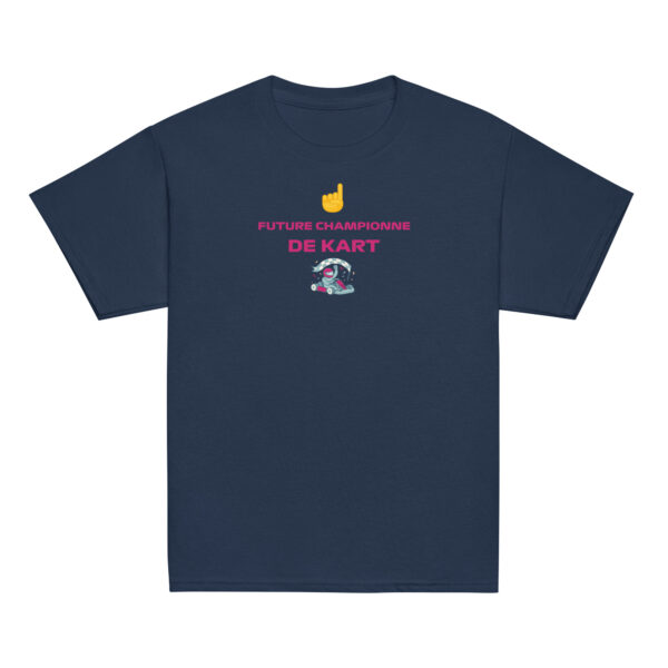 T-shirt fille Future Championne de Kart – Texte rose – Image 2