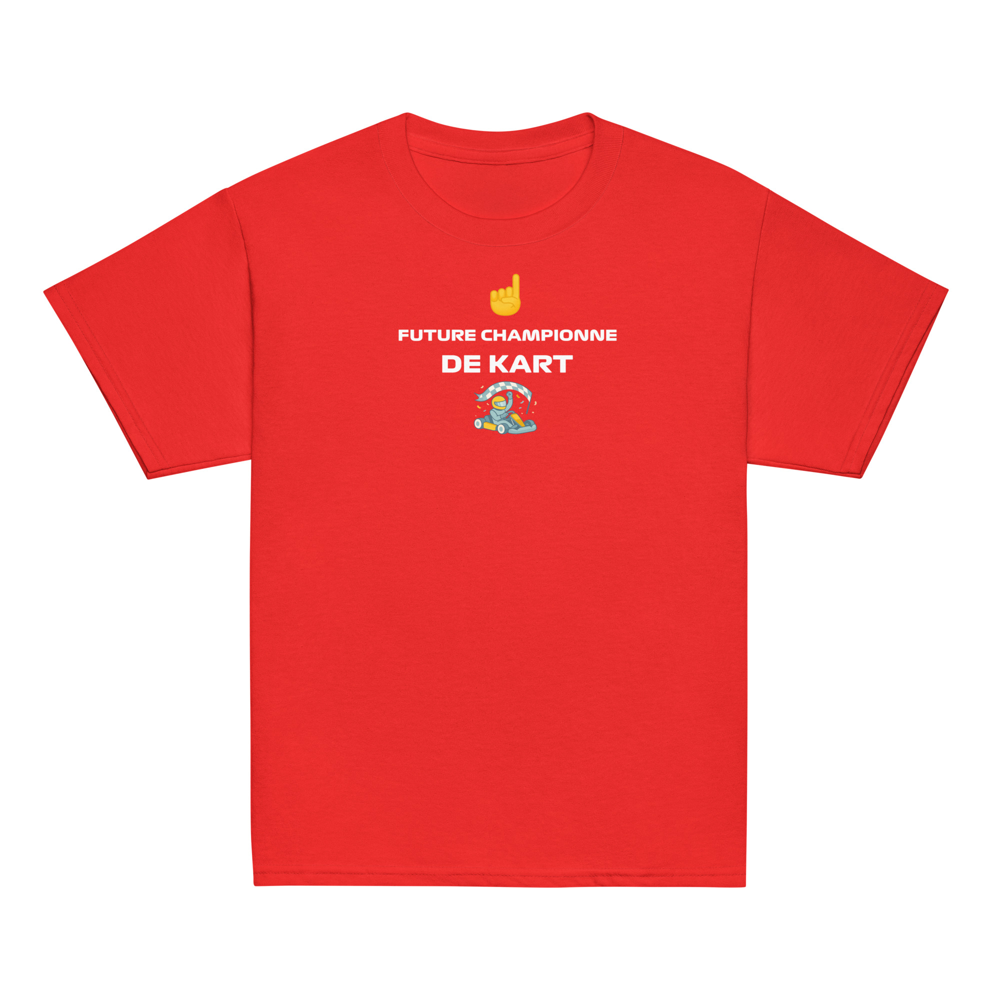 T-shirt fille Future Championne de Kart – Texte blanc – Image 2