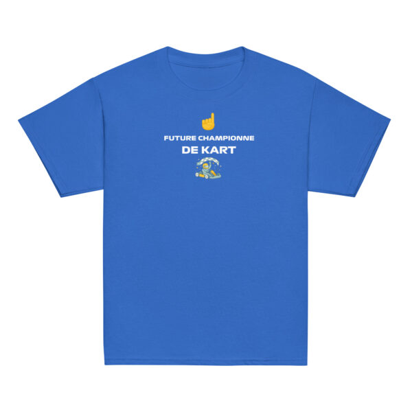T-shirt fille Future Championne de Kart – Texte blanc – Image 3