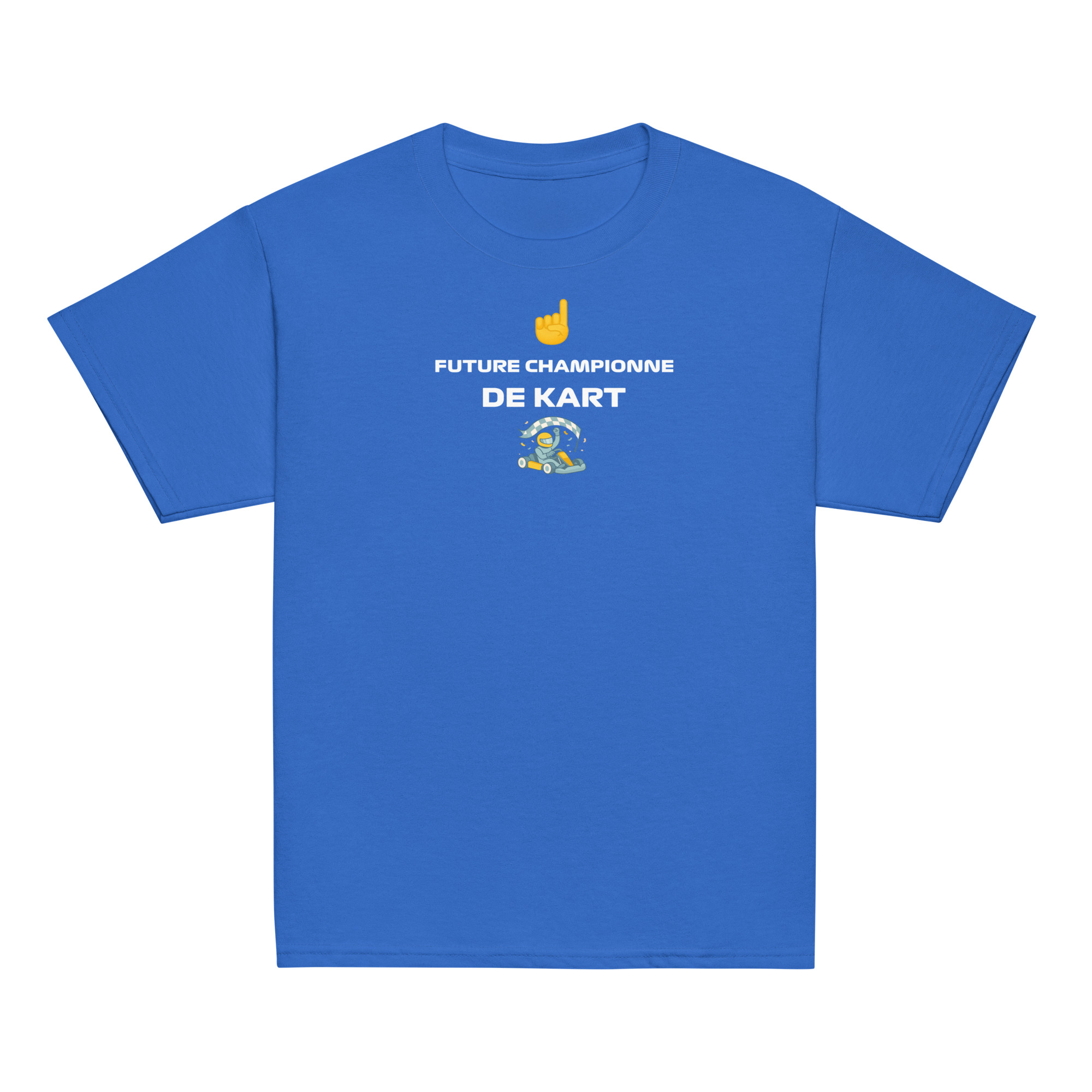 T-shirt fille Future Championne de Kart – Texte blanc – Image 3
