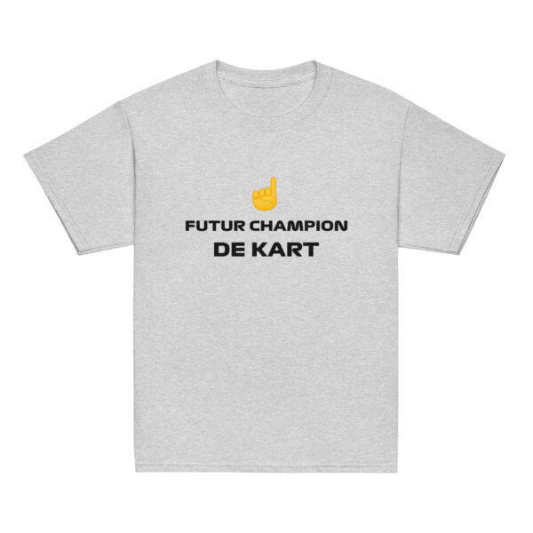 T-shirt enfant Future Champion de Kart – Blanc, beige, gris – Image 3
