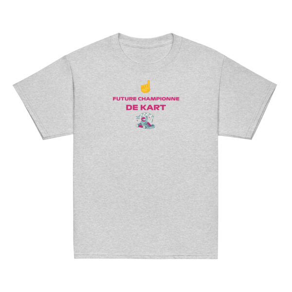 T-shirt fille Future Championne de Kart – Texte rose – Image 8