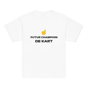 T-shirt enfant Future Champion de Kart – Blanc, beige, gris