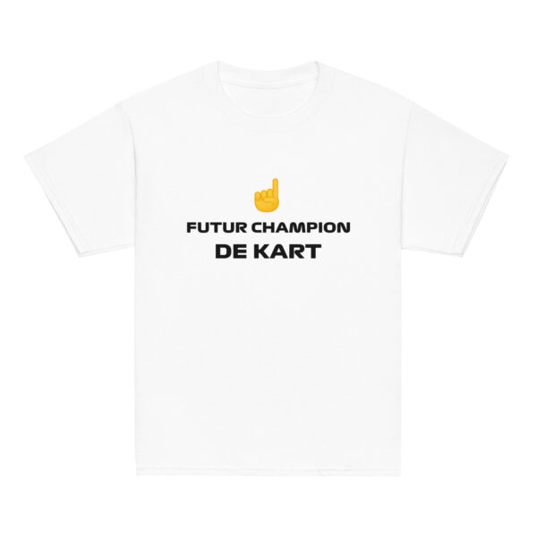 T-shirt enfant Future Champion de Kart – Blanc, beige, gris