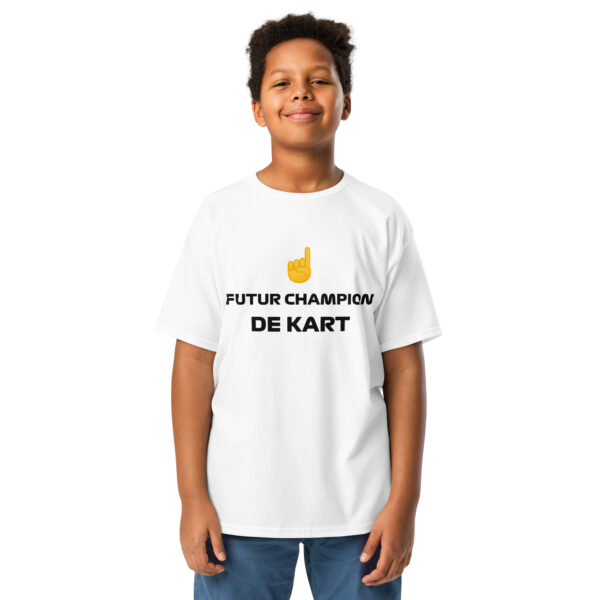T-shirt enfant Future Champion de Kart – Blanc, beige, gris – Image 8