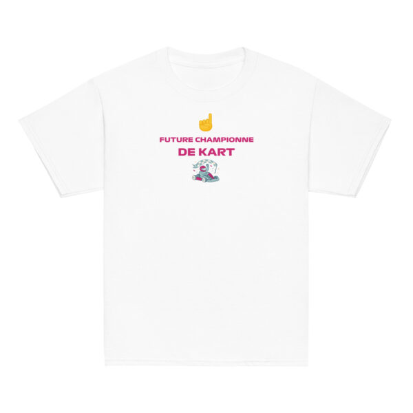 T-shirt fille Future Championne de Kart – Texte rose – Image 10